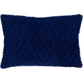 Nadra Hand Woven Blue 14 X 22 Inch Lumbar Pillow Cover