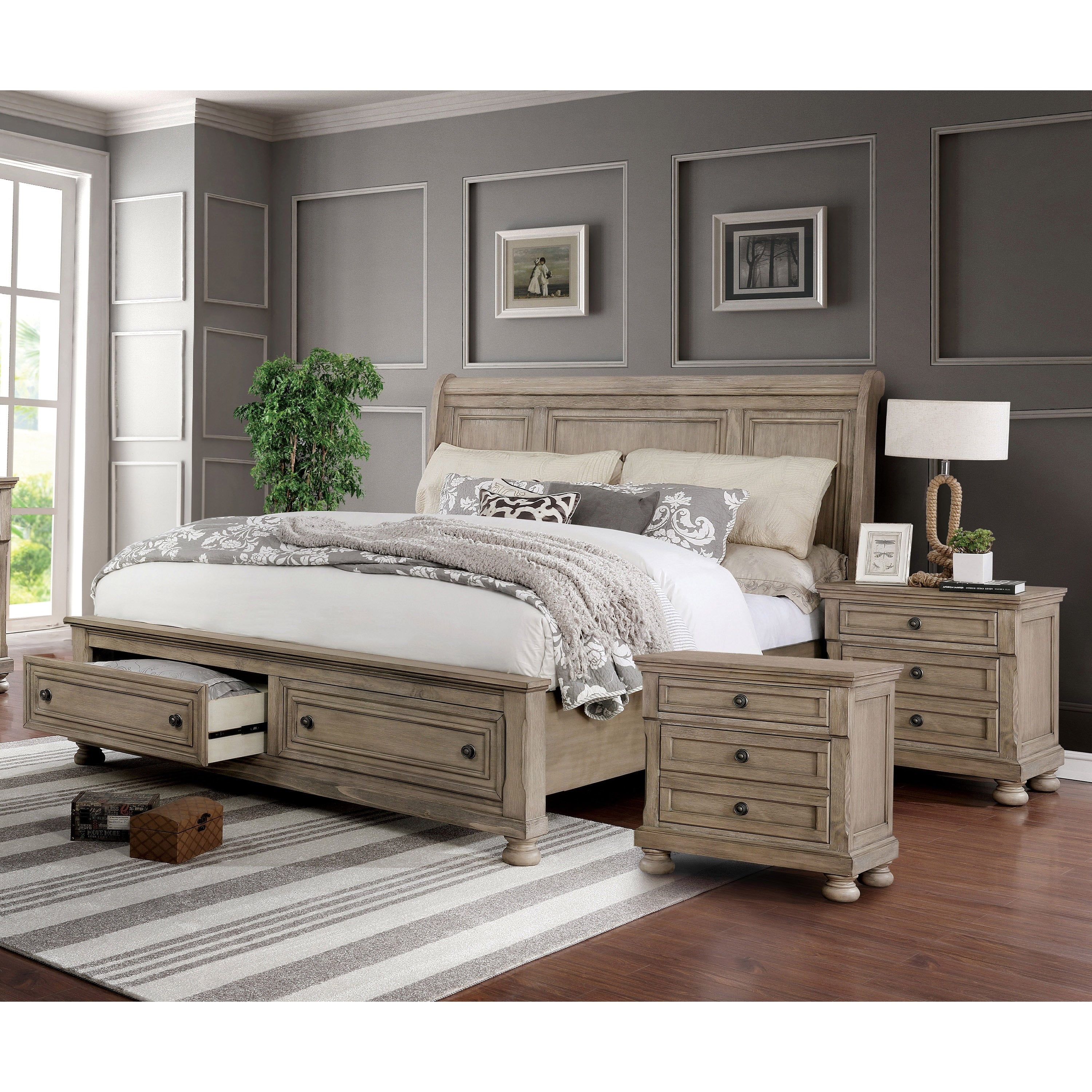Carbon Loft Nahkohe Transitional 3 Piece Bedroom Set With Storage