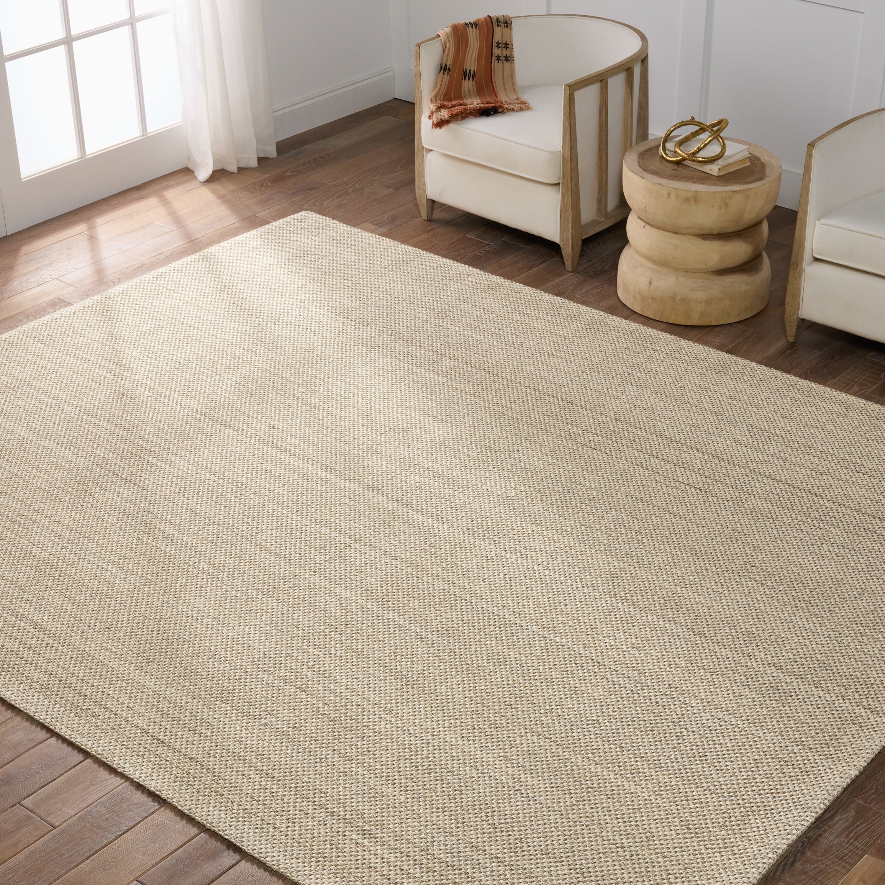 Nalani Natural Solid White Taupe Area Rug 9 X 12 810 X119