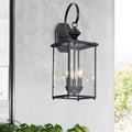 Malu 3 Light Matte Black Outdoor Entrance Wall Sconce
