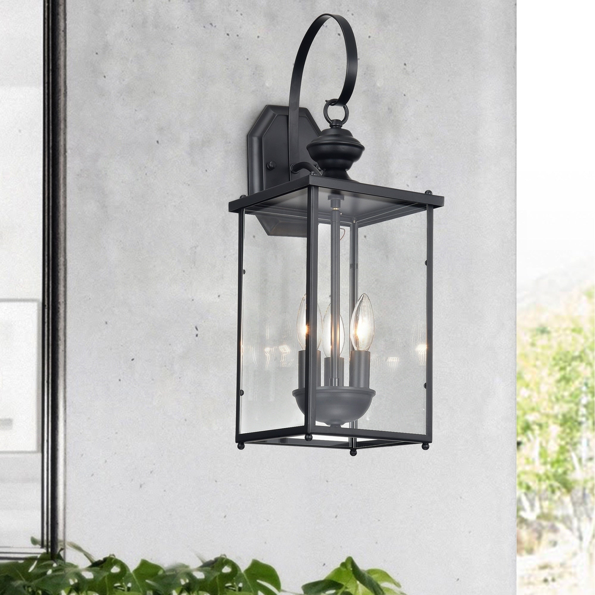 Malu 3 Light Matte Black Outdoor Entrance Wall Sconce