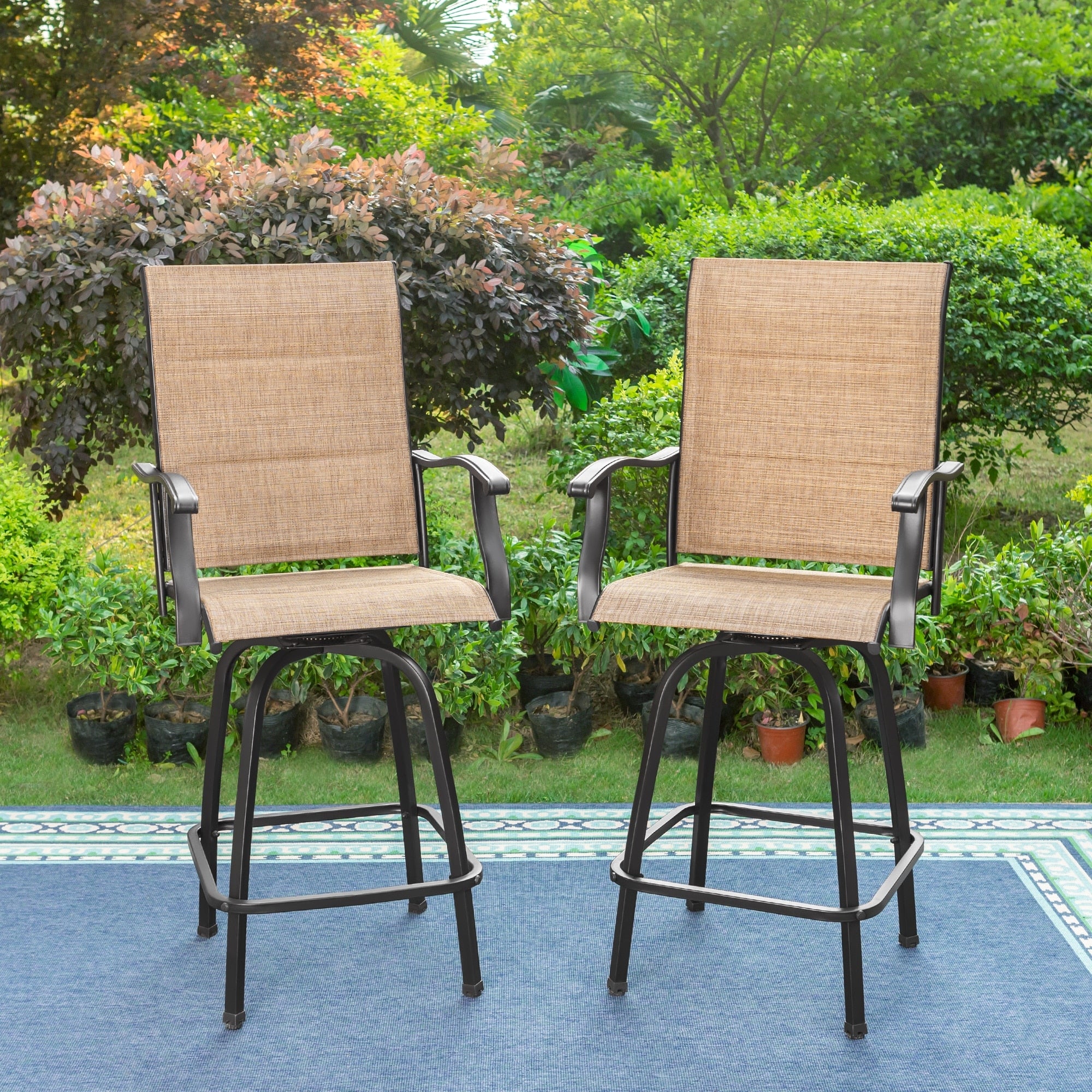 Havenside Home Namatota Padded Sling Swivel Bar Stools Set Of 2