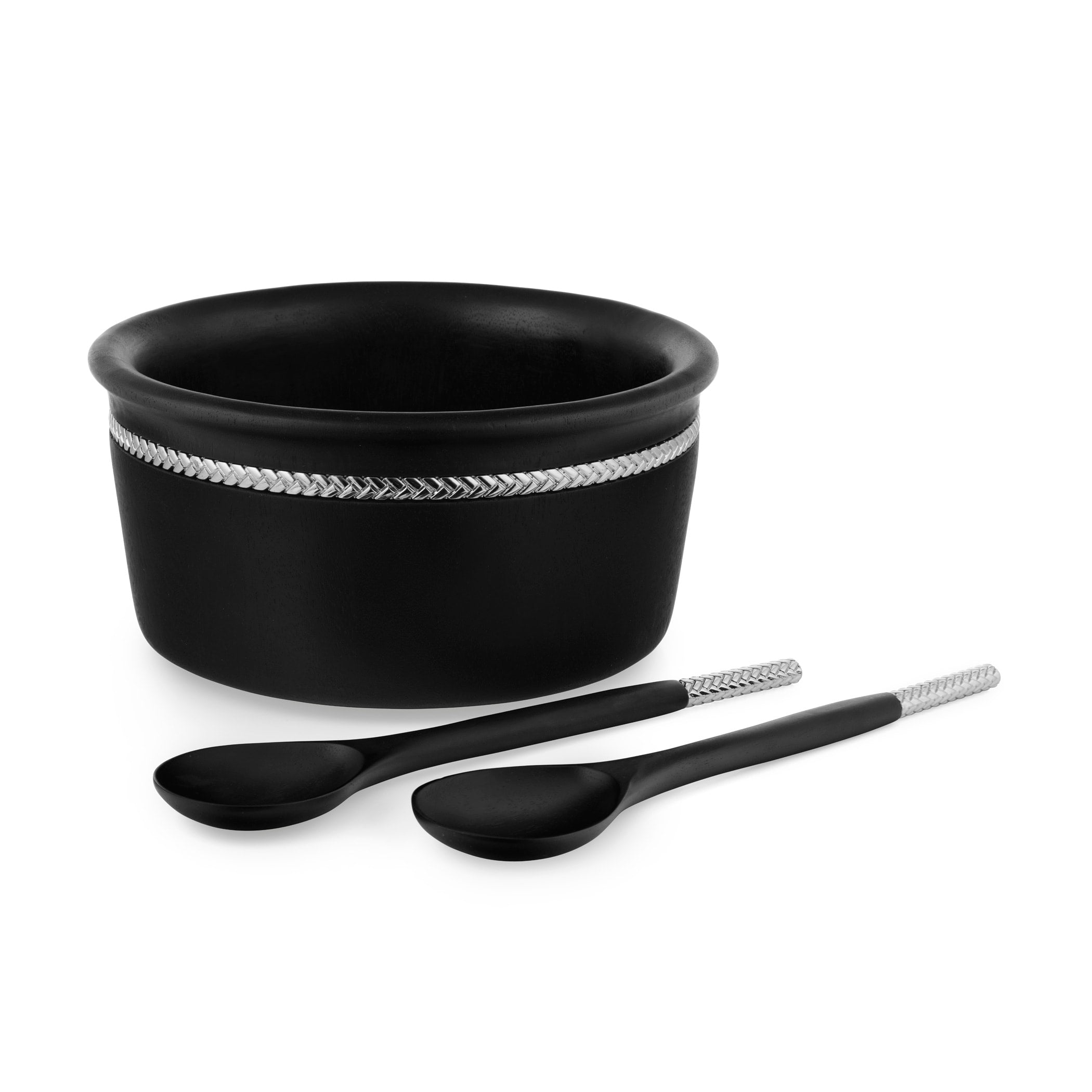 Braid Round Salad Bowl With Server