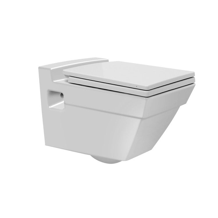 Nameeks 18000 Cerastyle 1.2 Gpf Wall Mounted One Piece Round Toilet Bowl Only With Seat White