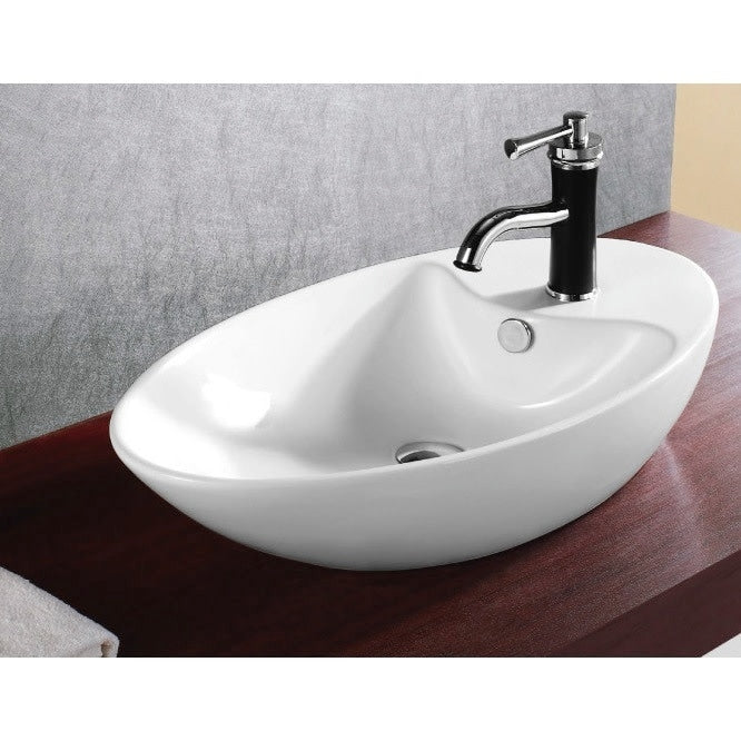 Nameeks Ca4943 Caracalla 28 3 8 Ceramic Vessel Bathroom Sink With 1 Faucet Hole And Overflow White