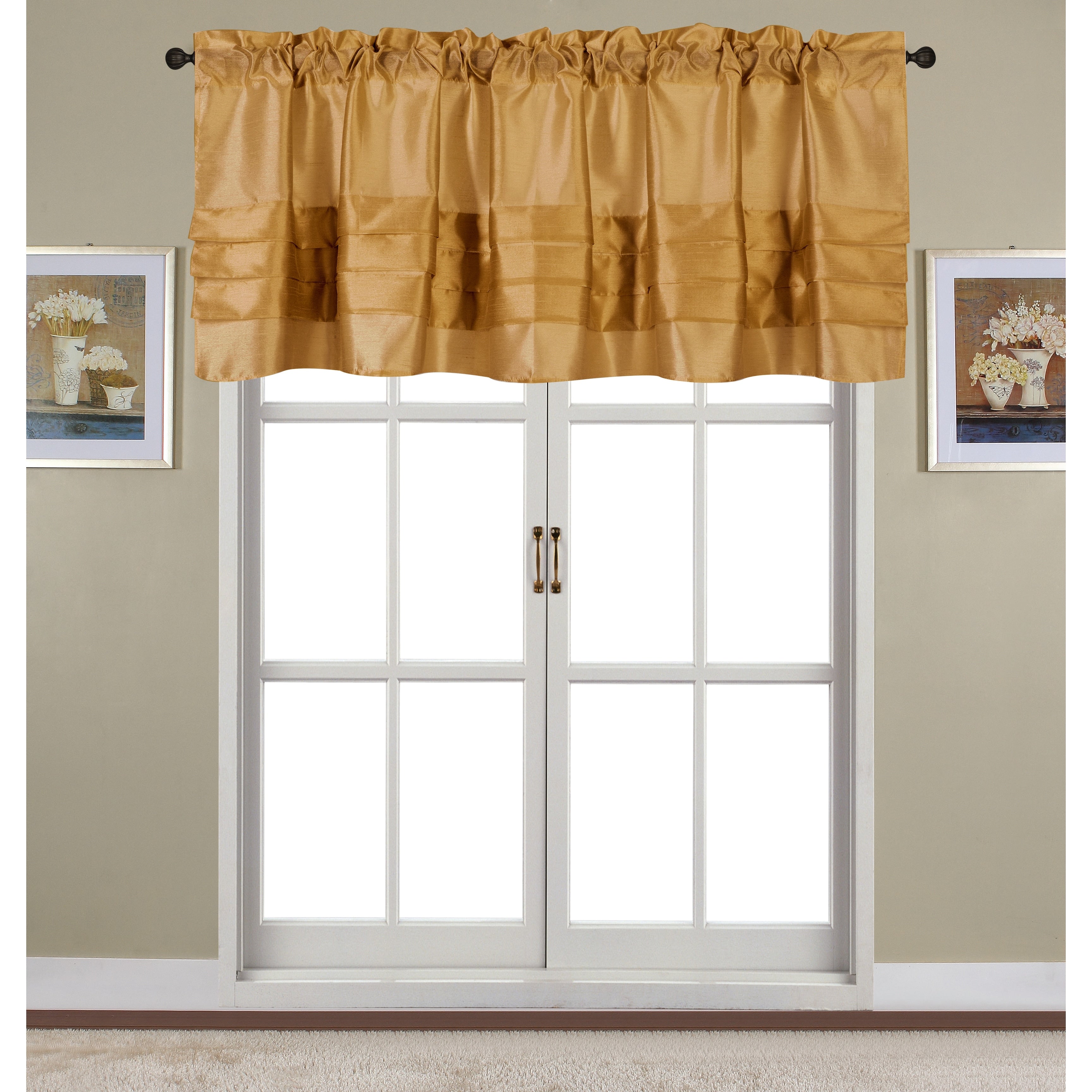 Rt Designers Collection Nancy Faux Silk 54 X 18 In. Pleated Rod Pocket Valance