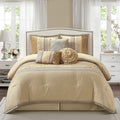 Nanshing Riley Sand 7 Piece Bedding Comforter Set Brown Sand