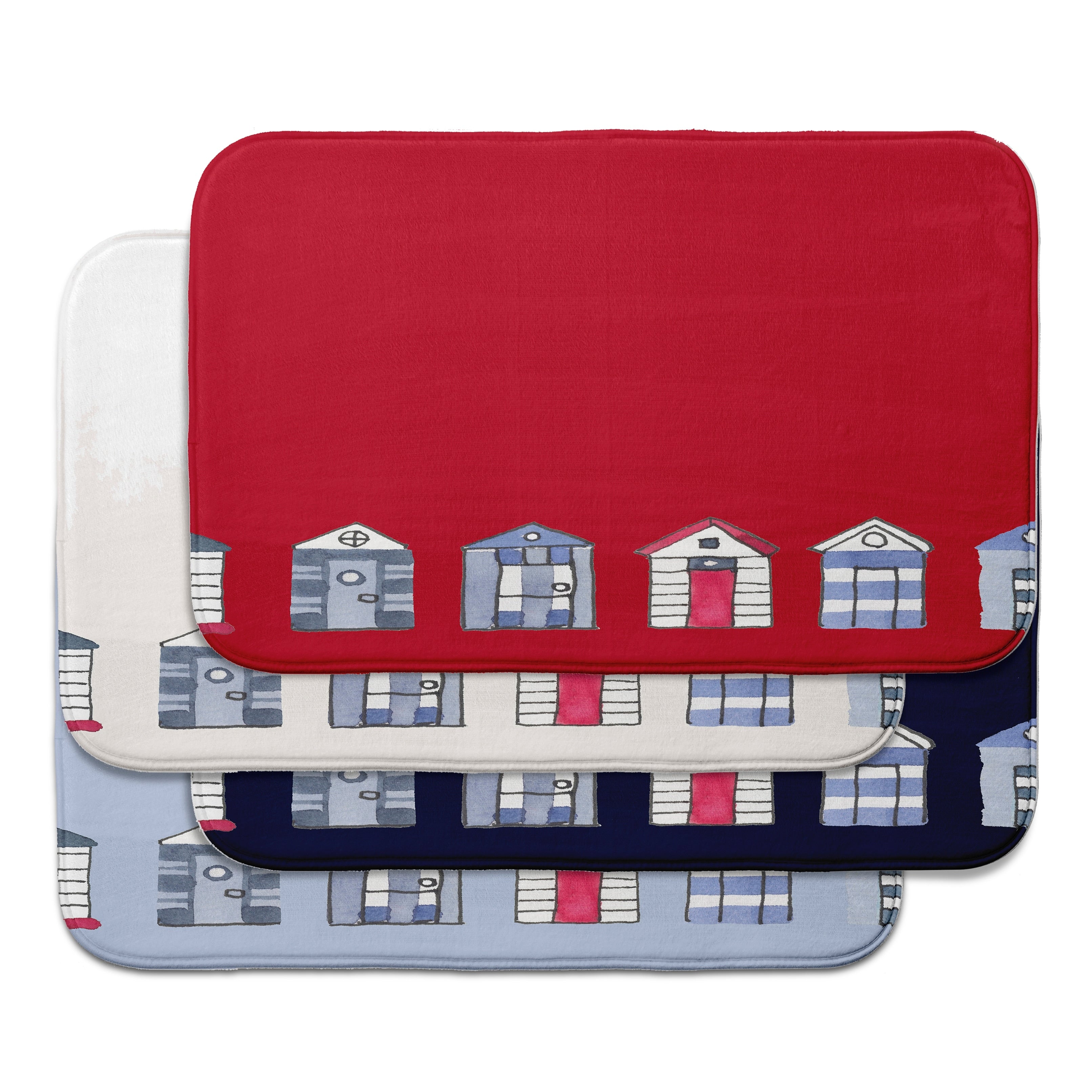 Nantucket Beach Huts Bath Mat