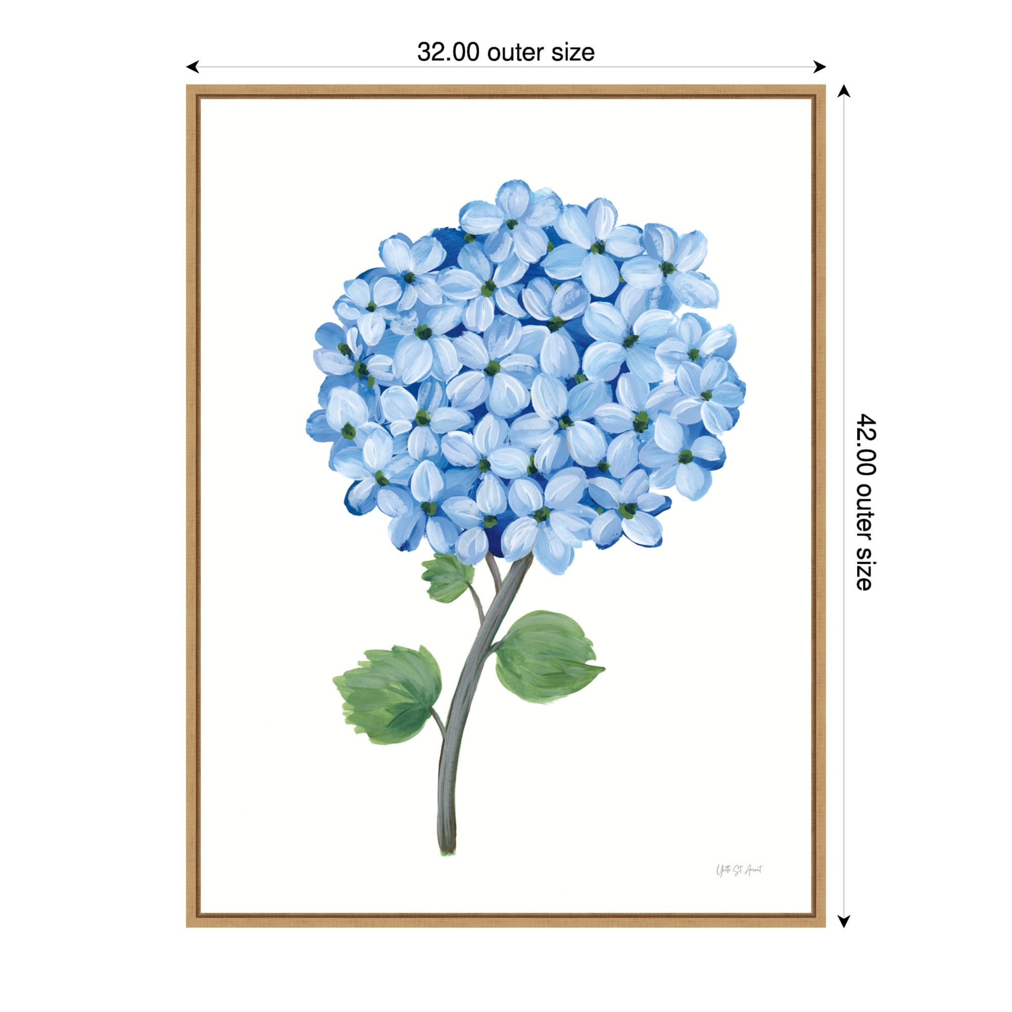 Nantucket Blue Hydrangea No. 1 By Yvette St. Amant Framed Canvas Wall Art Print