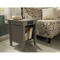 Nantucket End Table With Built In Charging Station In Grey