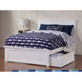 Nantucket Full Bed With Matching Foot Board With 2 Urban Bed Drawers In White