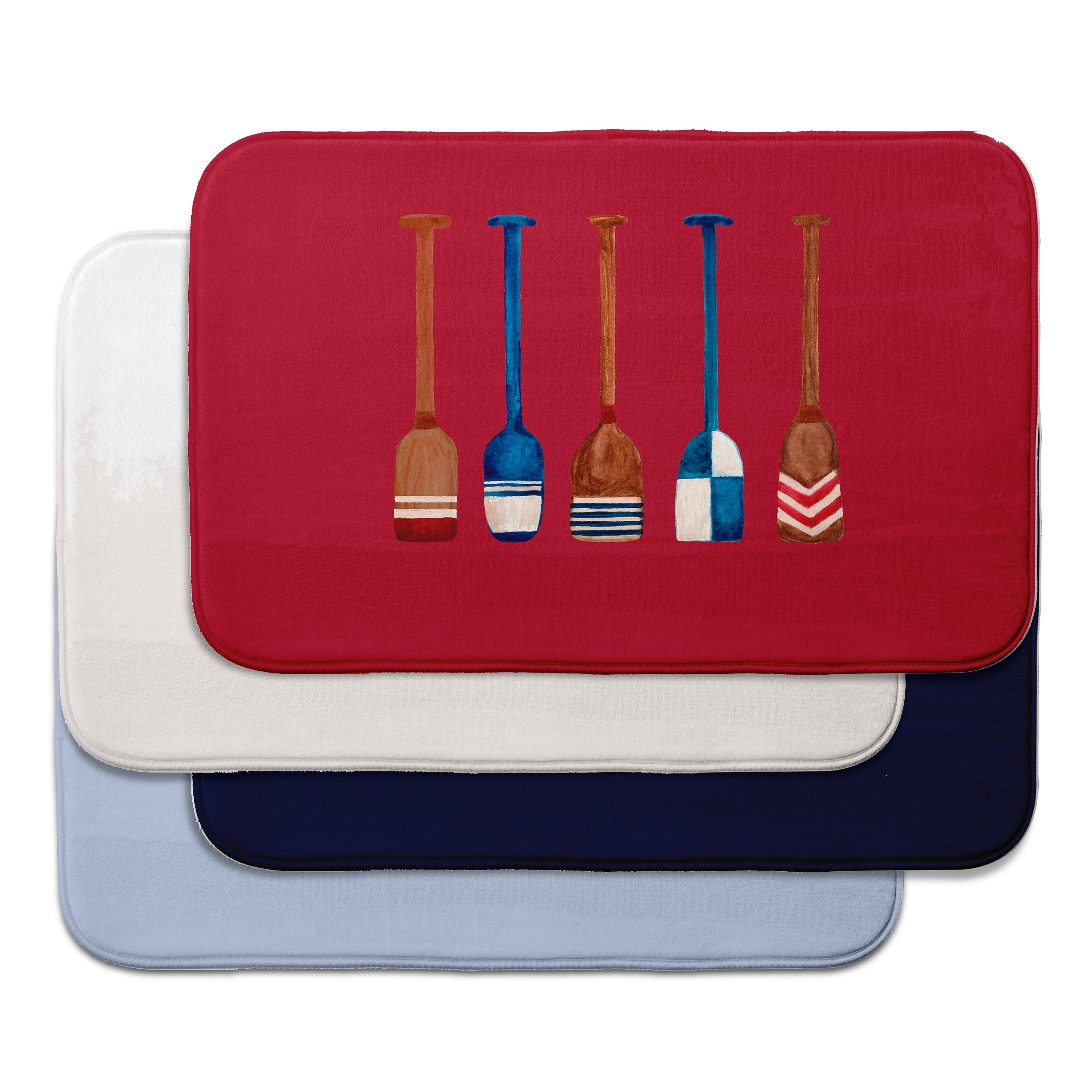 Nantucket Painted Oars Bath Mat