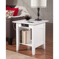Nantucket End Table With Charger White