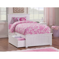 Nantucket Twin Bed With Matching Foot Board With 2 Urban Bed Drawers In White