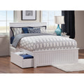 Nantucket Queen Bed With Matching Foot Board With 2 Urban Bed Drawers In White