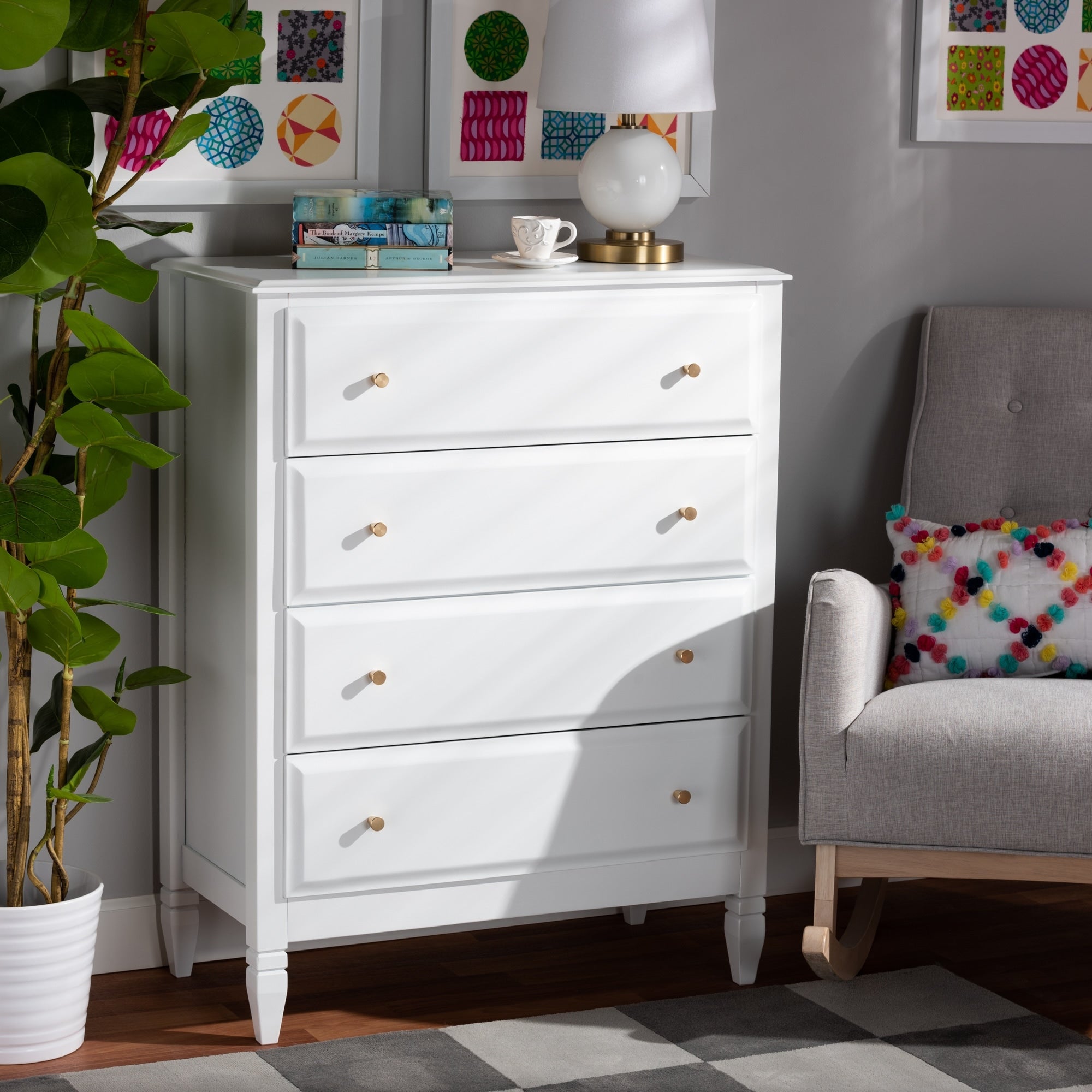 Naomi Classic And Transitional 4 Drawer Bedroom Chest