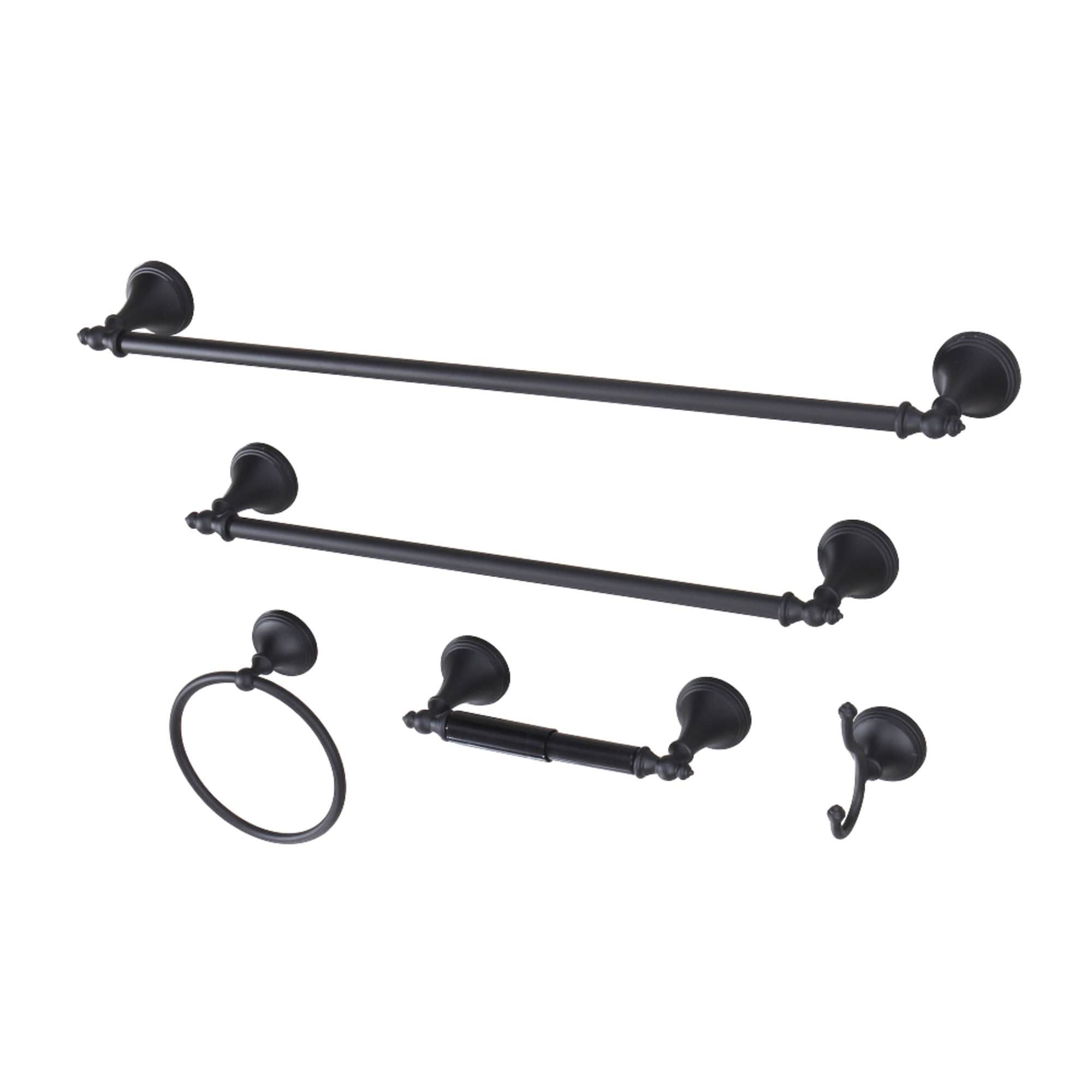 Naples 18 Inch And 24 Inch Towel Bar Bathroom Accessory Set In Black