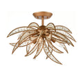 Naples Abstract Starburst Metal And Crystal Semi Flush Mount