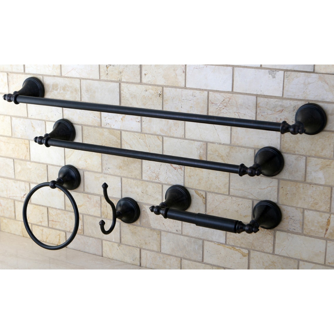 Naples Oil Rubbed Bronze 5 Piece Bathroom Accessory Set