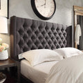 Naples Wingback Button Tufted Linen Fabric Full Size Headboard By Inspire Q Artisan