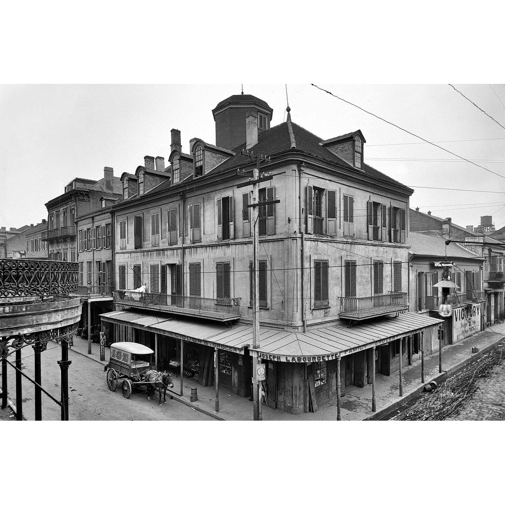 Napoleon House Chartres Street. Black And White Gallery Wrapped Canvas