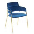 Napoli Contemporary Chair In Velvet Gold Metal Set Of 2 N A