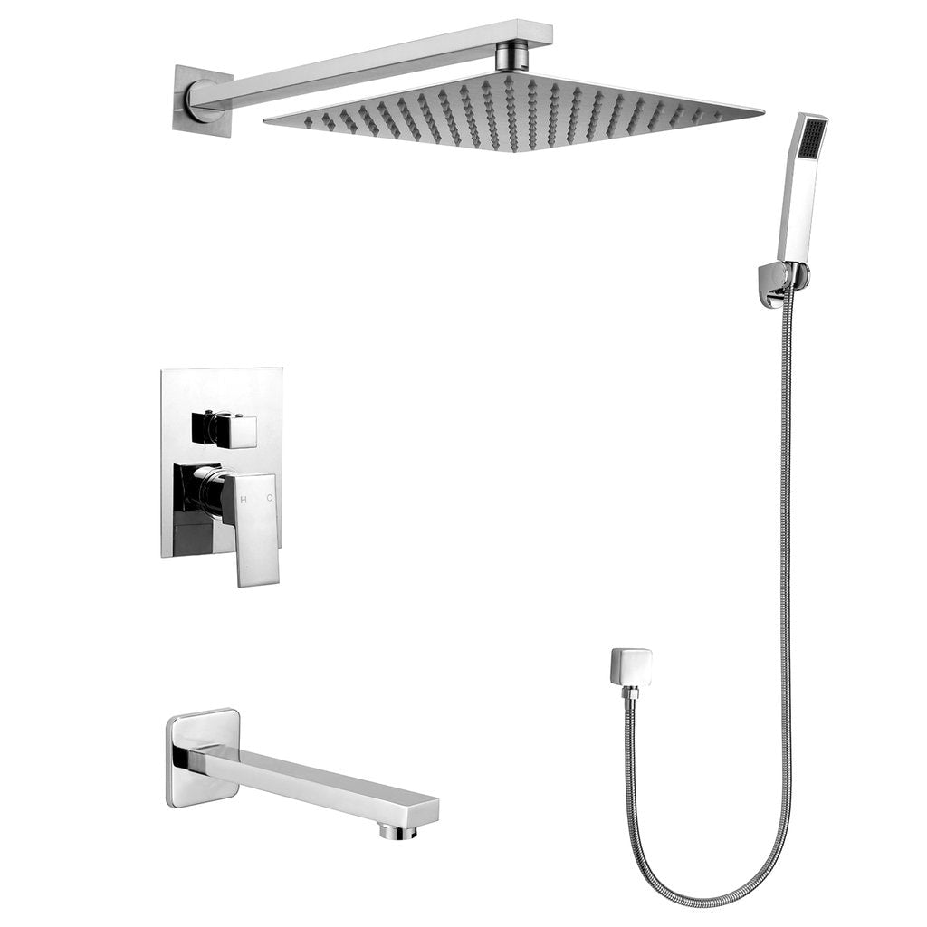 Narmada 9184 2.0 Gpm Single Function Shower Head With Faucet Polished Chrome