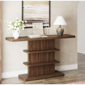 Narrow Console Table Entryway Table With 2 Tier Open Storage Shelves Walnut Brown Corridor Table Hallway Table