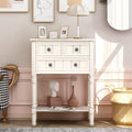 Narrow Console Table Slim Sofa Table With Three Storage Drawers And Bottom Shelf