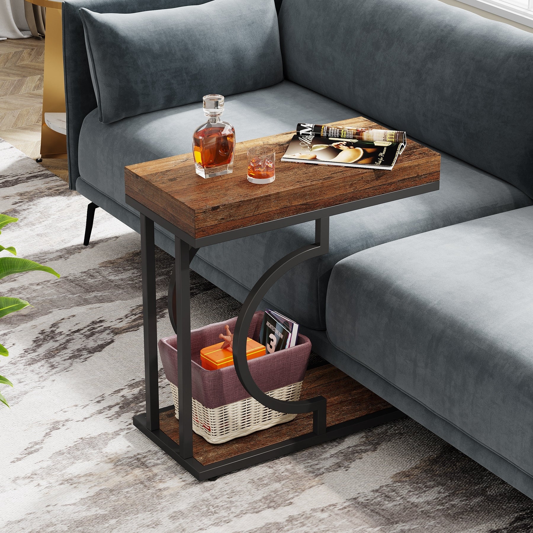 Narrow Side Table End Table Modern Bedside Tables Small Chairside Table For Couch Sofa Table For Living Room
