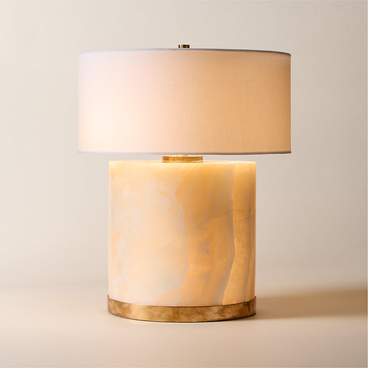 Natalia Onyx and Aged Brass Flush Mount Light