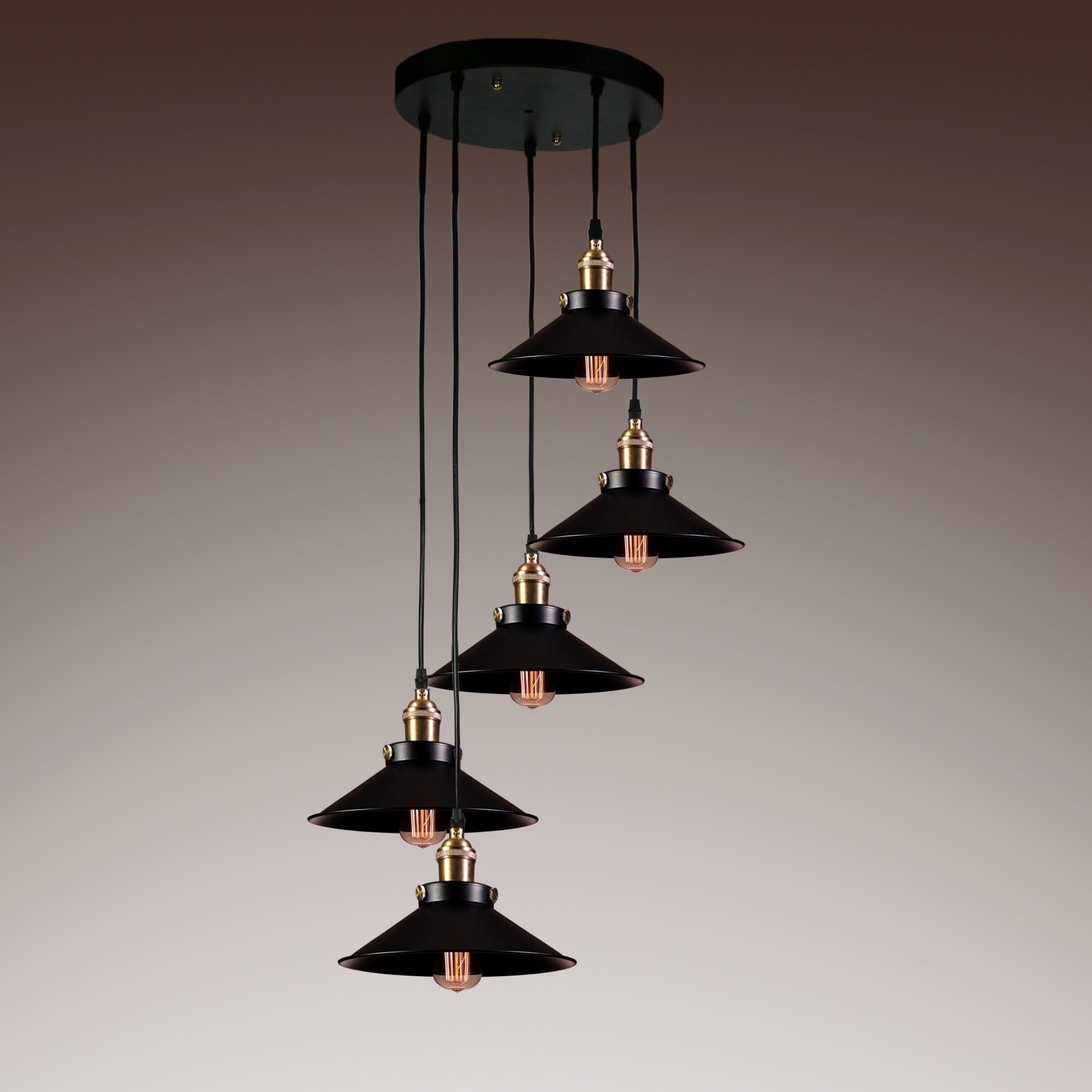 Natalie 5 Light Adjustable Cord Edison Lamp With Bulbs