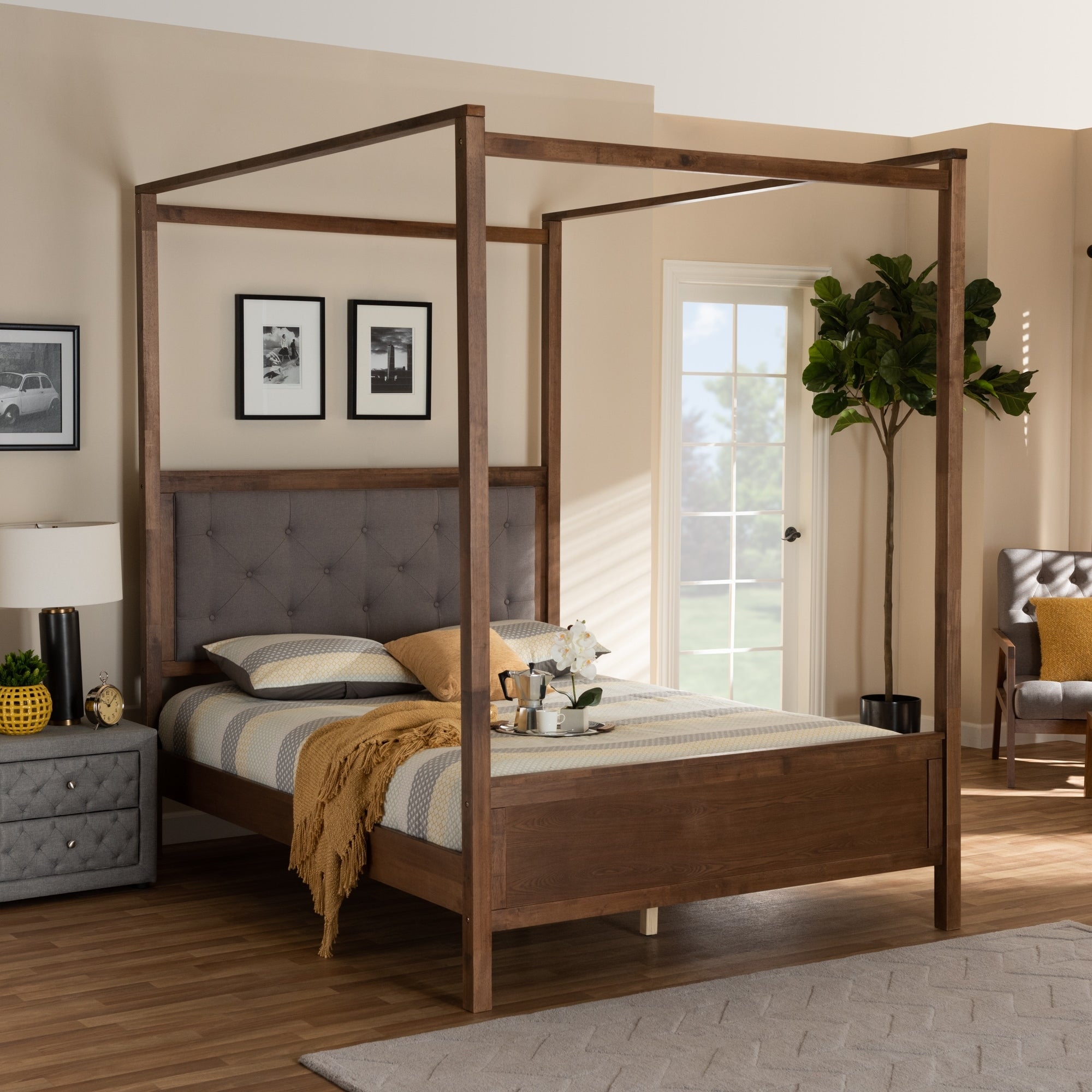 Carbon Loft Osoba Modern And Contemporary Queen Size Platform Canopy Bed