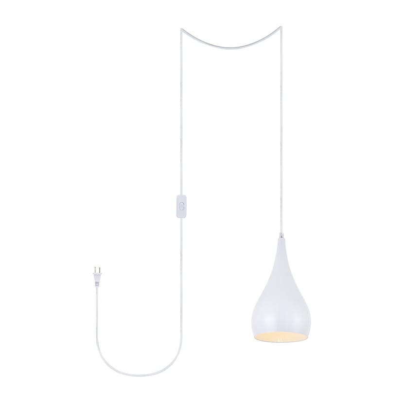 Nathan 1 Light Plug In Pendant With Black Shade Black