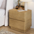 Nathan James Rivelle Minimalist Solid Wood Bedside Table Or Nightstand With 2 Drawers