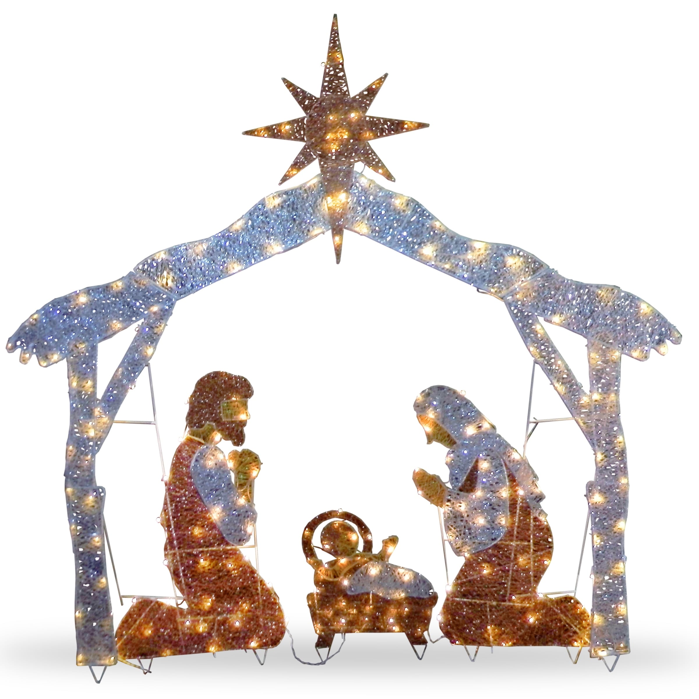 72 Inch Nativity Scene With Clear Lights