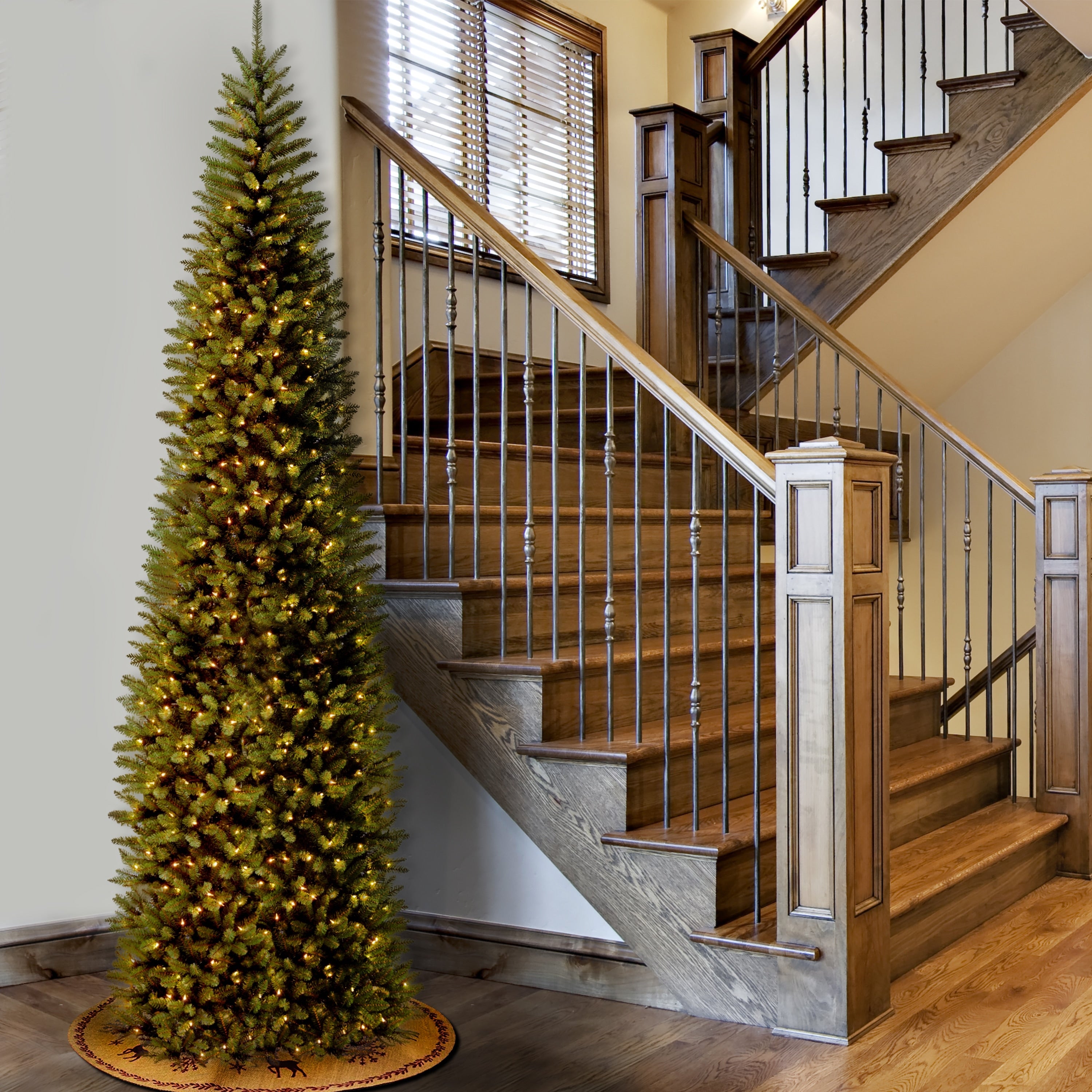 12 Ft. Kingswood Fir Pencil Tree With Clear Lights