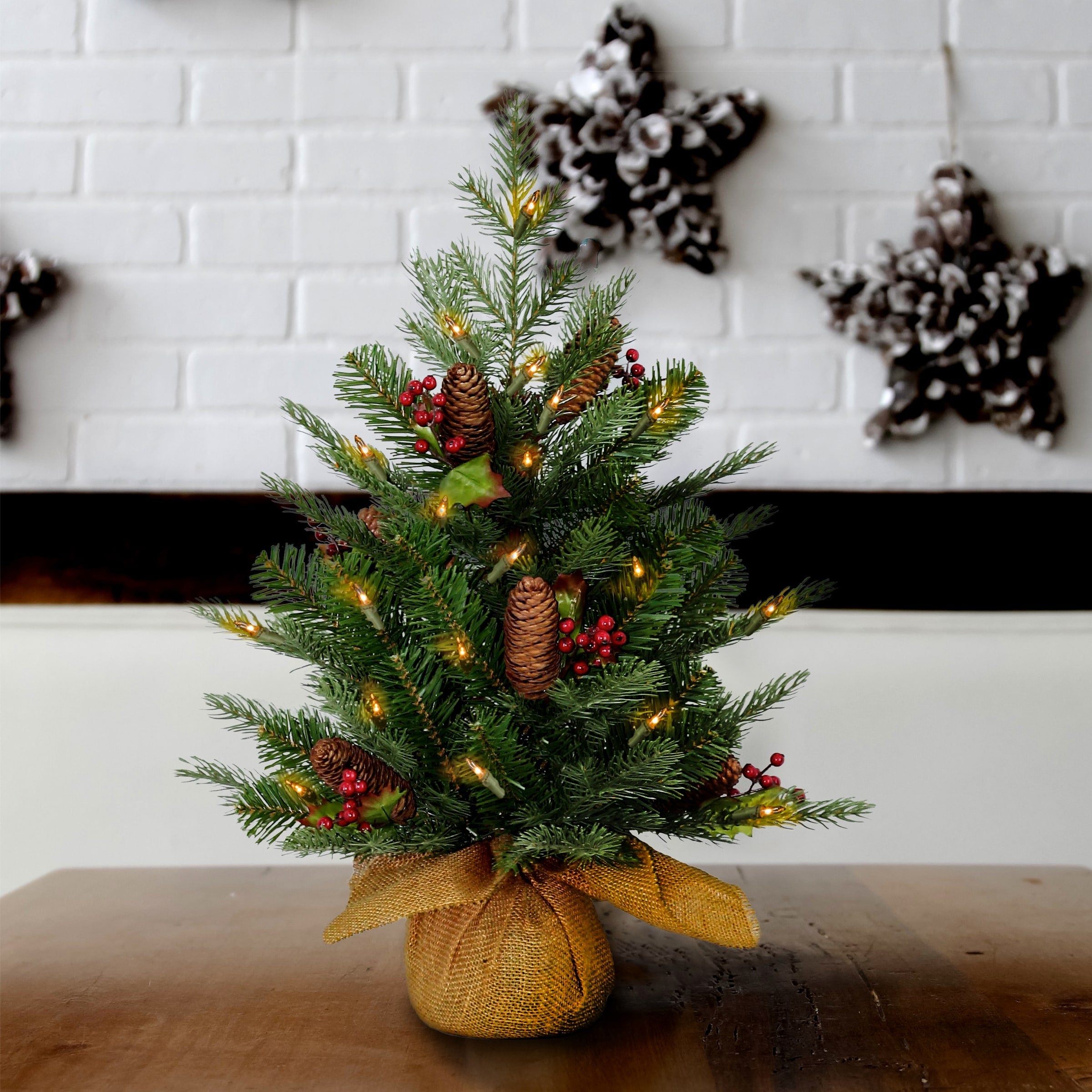 2 Ft. Nordic Spruce Tree With Battery Operated Warm White Led Lights 2 Foot
