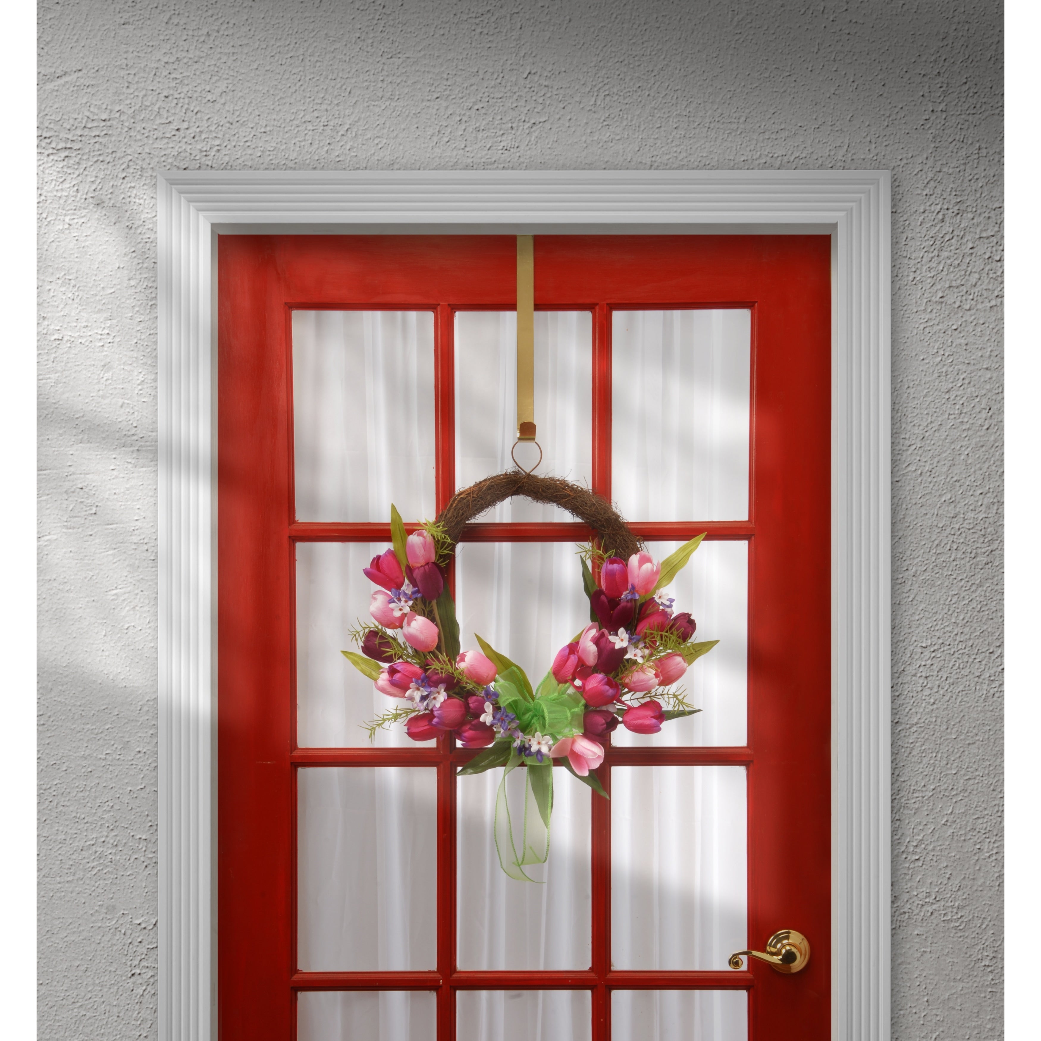 Springtime Pink Tulip Twig Wreath