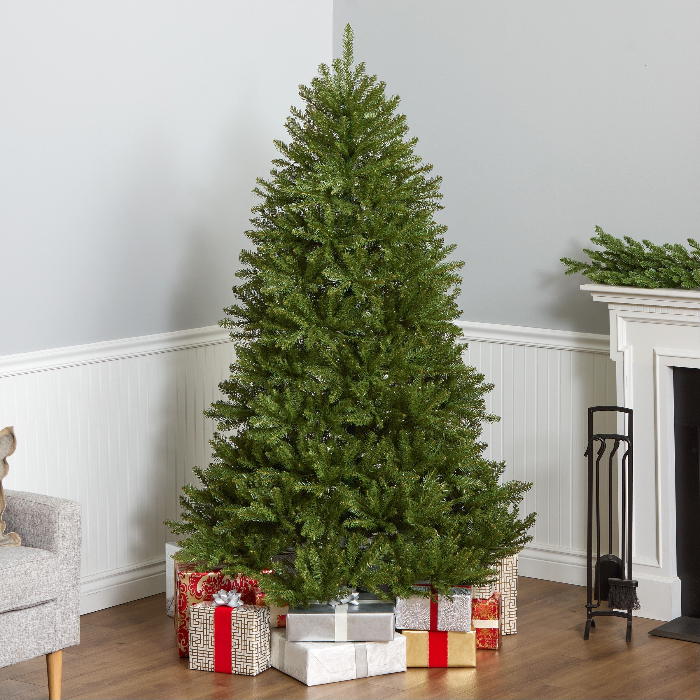 6.5 Foot Fir Pre Lit Or Unlit Artificial Hinged Christmas Tree