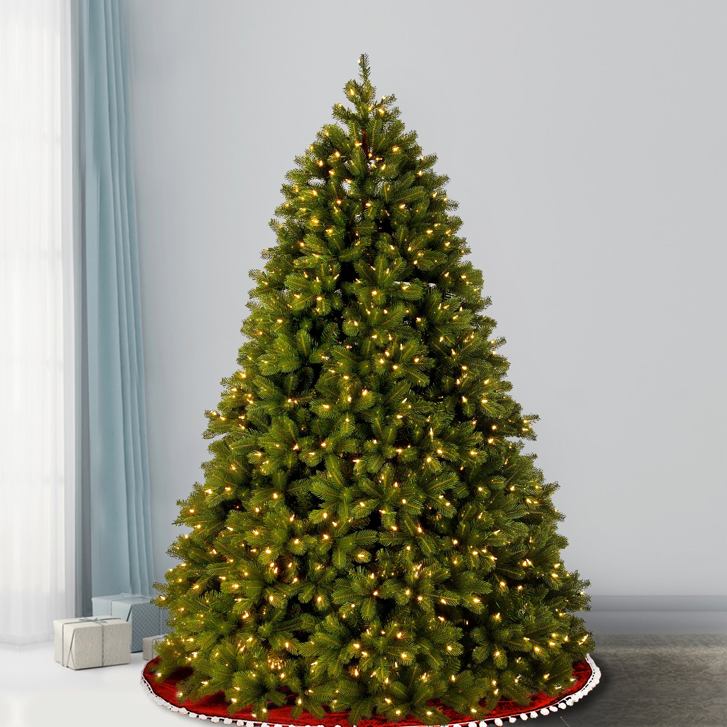 7.5 Foot Deluxe Downswept Douglas Fir Tree With Dual Color Led Lights
