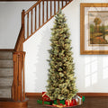9 Ft. Carolina Pine Slim Tree With Clear Lights