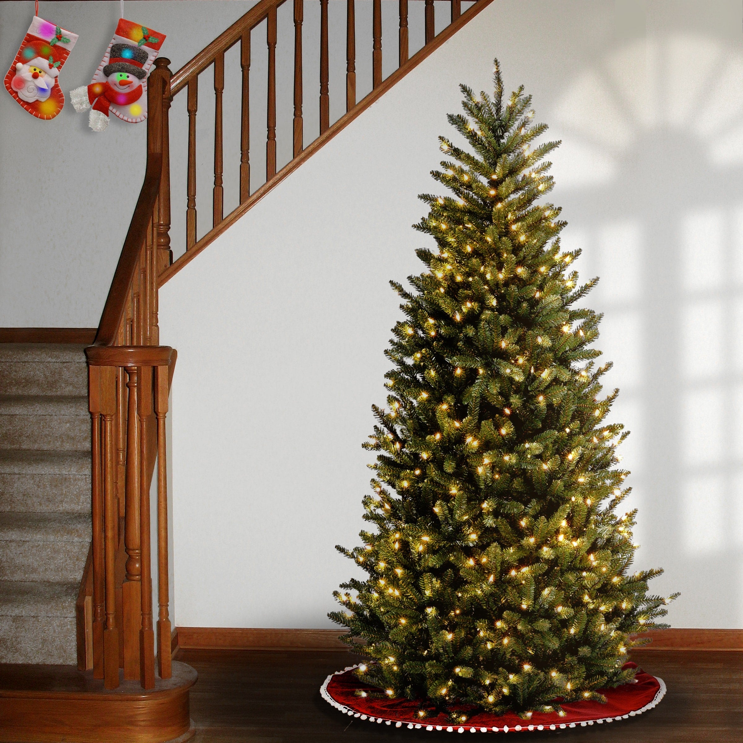 9 Ft. Natural Fraser Slim Fir Tree With Clear Lights