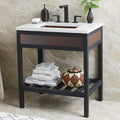 Nativestone Concrete Vanity Top Rectangle Sink Cutout With 8 Widespread Faucet Holes Top Only