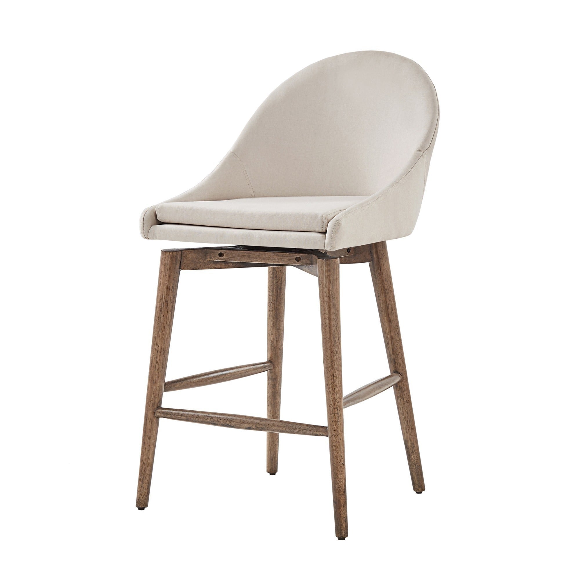 Natoma Walnut Mid Century Modern Wood Stool By Inspire Q Modern Set Of 2