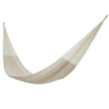 Natural Comfort Outdoor Garden Patio Pool Off White Cotton With Nylon Handmade Knotted Rope Style Nylon Single Hammock Mexico