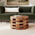 East At Mains Decorative Langlois Natural Brown Round Coffee Table