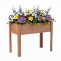 Natural Elevated Planter Box For Outdoor Use With Eco Friendly Finish