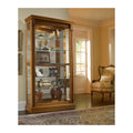 Natural Estate Oak Finish Two Way Sliding Door Curio Cabinet
