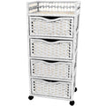 Handmade Natural Fiber Wheeled 4 Drawer Chest Of Drawers China